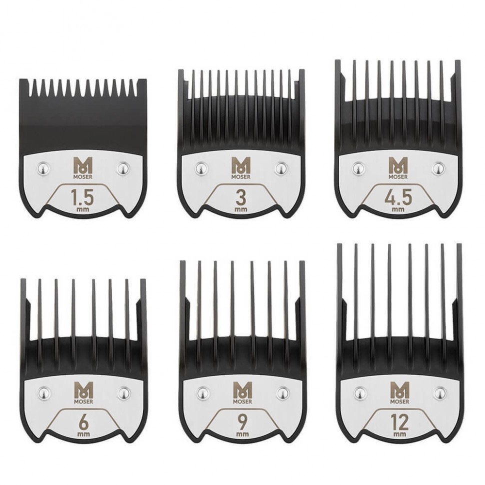 Набор магнитных насадок Moser 1801-5230 Magnetic attachm.comb set 1,5/3/4,5/6/9/12 мм cart.