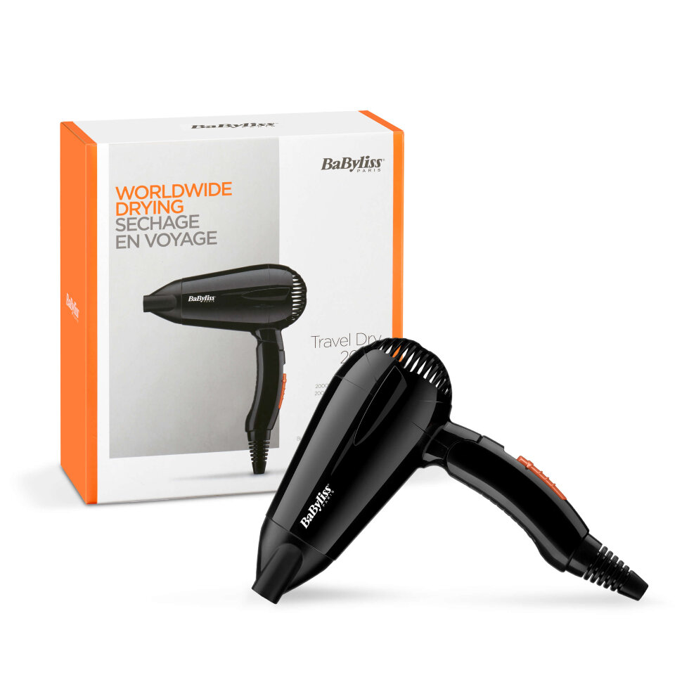 Фен дорожный BaByliss, черный, 2000W