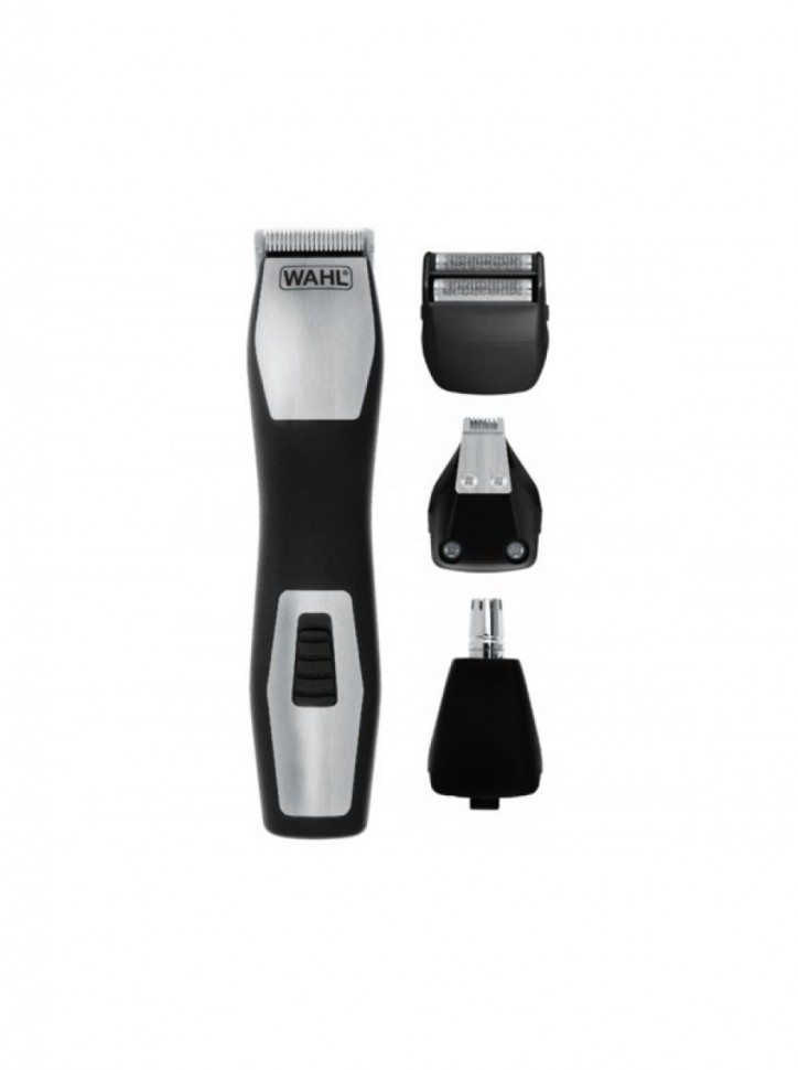 Уценка! Аккумуляторный триммер в наборе Wahl 9855-1216 GroomsMan Pro, черный/серебро