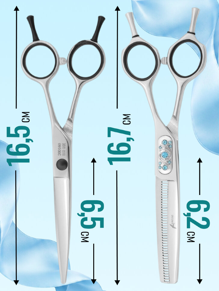 Набор ножниц GRODO Sharp прямые и филировочные, 6"