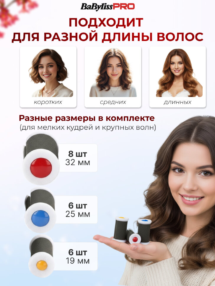 Электробигуди BaByliss Pro керамические с зажимами (20 шт.) BAB3021E