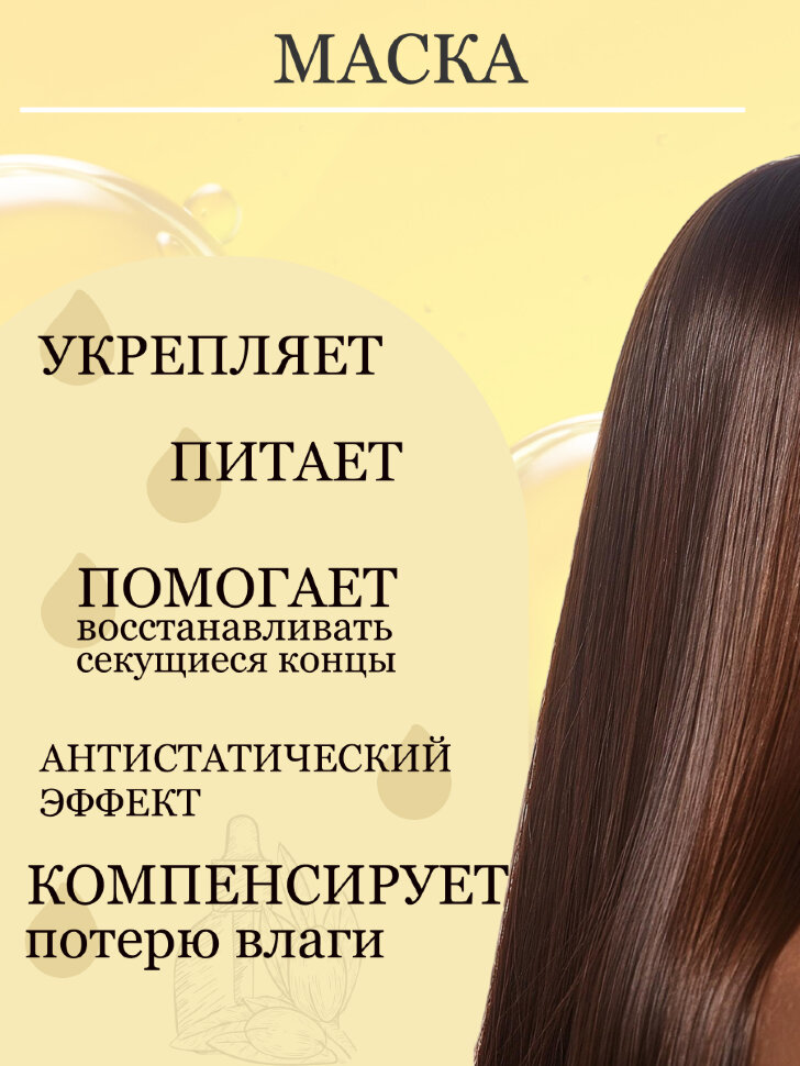 Набор косметики для ухода за волосами CEYLINN с аргановым маслом 2х500 мл (шампунь, маска)
