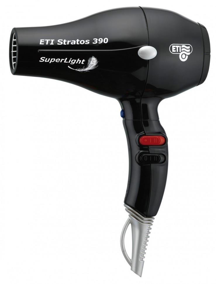 Фен ETI Stratos Superlight 390, 2200 ватт, черный (уценка)