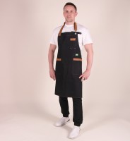 Фартук для парикмахеров (барберов) Mercurio, цвет черный/орех