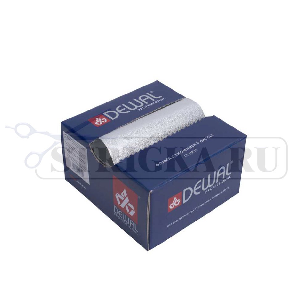 Фольга Dewal с тиснением в коробке, серебристая, 13 мкм, 127 мм*279 мм (500 листов/кор)