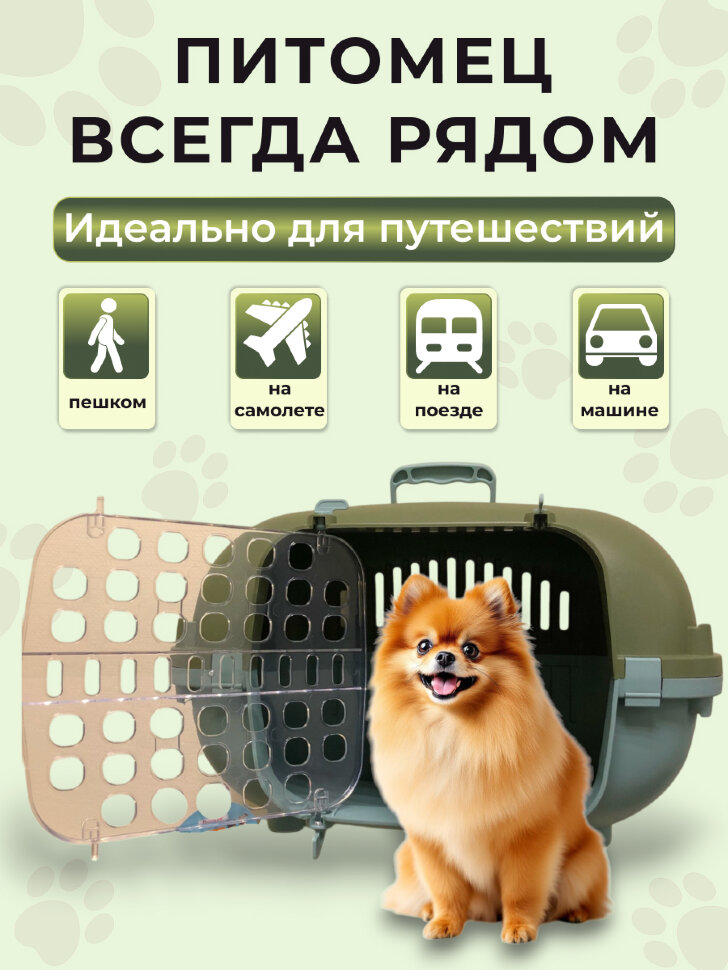 Переноска пластиковая Petmode 55х40х35 см с боковой пластиковой дверцей