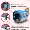 Переноска пластиковая Petmode Deluxe 72х54х51 см на колесах, синий/серый