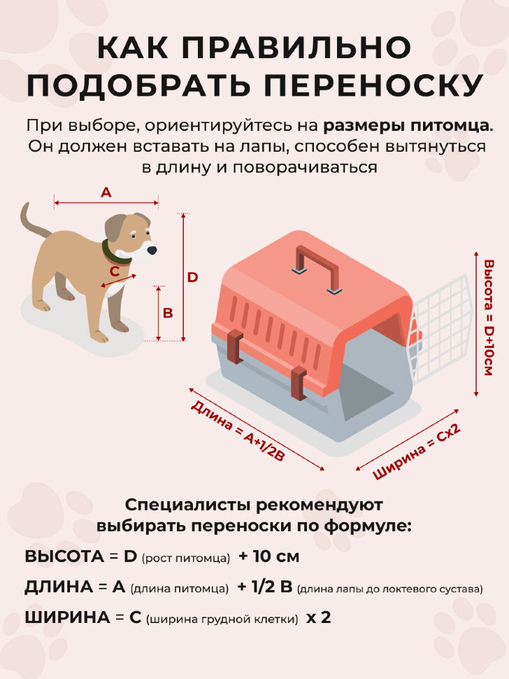 Переноска пластиковая Petmode Safari 50х35х31 см с пластиковой дверцей, оранжевая