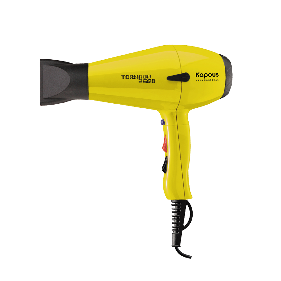 Профессиональный фен для укладки волос "Tornado 2500" Kapous, желтый
