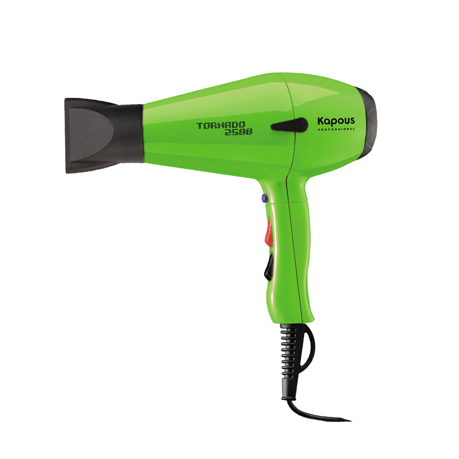 Профессиональный фен для укладки волос "Tornado 2500" Kapous, зеленый