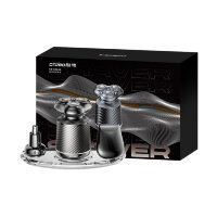 Электробритва Coobo CB-GS666 с насадками для чистого бритья, серебристая