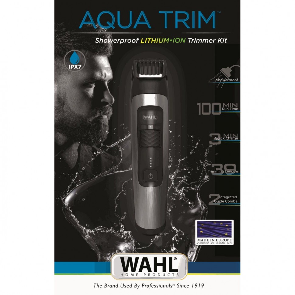 Триммер для бороды Wahl 1065.0460 Aqua Trim, водонепроницаемый