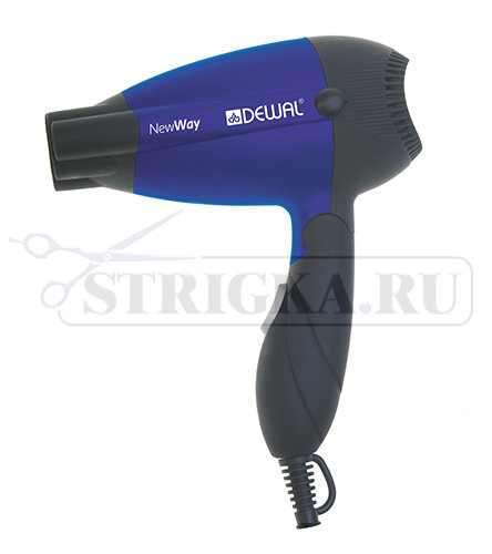 Фен дорожный складной Dewal Blue New Way, синий, 1000 Вт